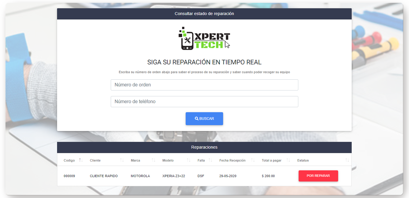 Seguimiento de reparación por QR / WhatsApp